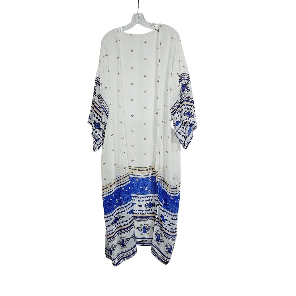 Sheer Long Southwestern Thunderbird Kimono Cardigan OS Festival Coastal‎ Cowgirl